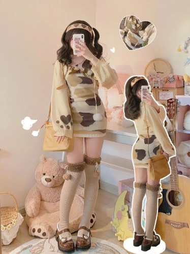 Baby Brown Cow Outfit - Cow Set / L