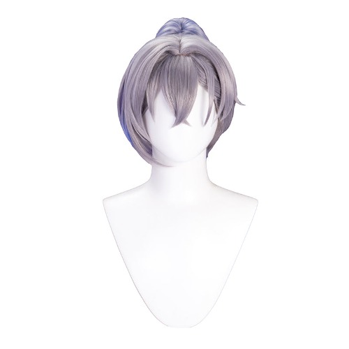【Ready For Ship】DokiDoki Game Honkai: Star Rail Cosplay Silver Wolf Wig Sliver Blue Gradient Pony Tail/ Glasses/ Ear Clip | Silver Wolf Wig Only-Ready For Ship