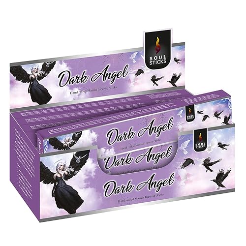 Soul Sticks Hand-Rolled Incense Sticks Evil Spirit Blends 180 Gram Box | 100% Natural Masala Incense Organic Home Fragrance Agarbatti (Dark Angel) - Dark Angel