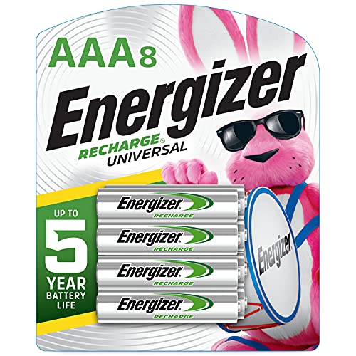 Energizer Rechargeable AAA Batteries, Recharge Universal Triple A Battery Pre-Charged, 8 Count - AAA - 1 Count (Pack of 8)