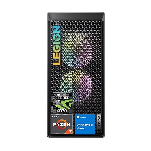 Lenovo Legion T5 Ultimate Gaming Tower Desktop, AMD Ryzen 7 7700X (Beats i7-13700H), NVIDIA GeForce RTX 4070, 64GB DDR5 RAM, 4TB SSD, Wired KB & Mouse, HDMI, DP, Wi-Fi 6, Windows 11 Home - 64GB RAM | 4TB SSD