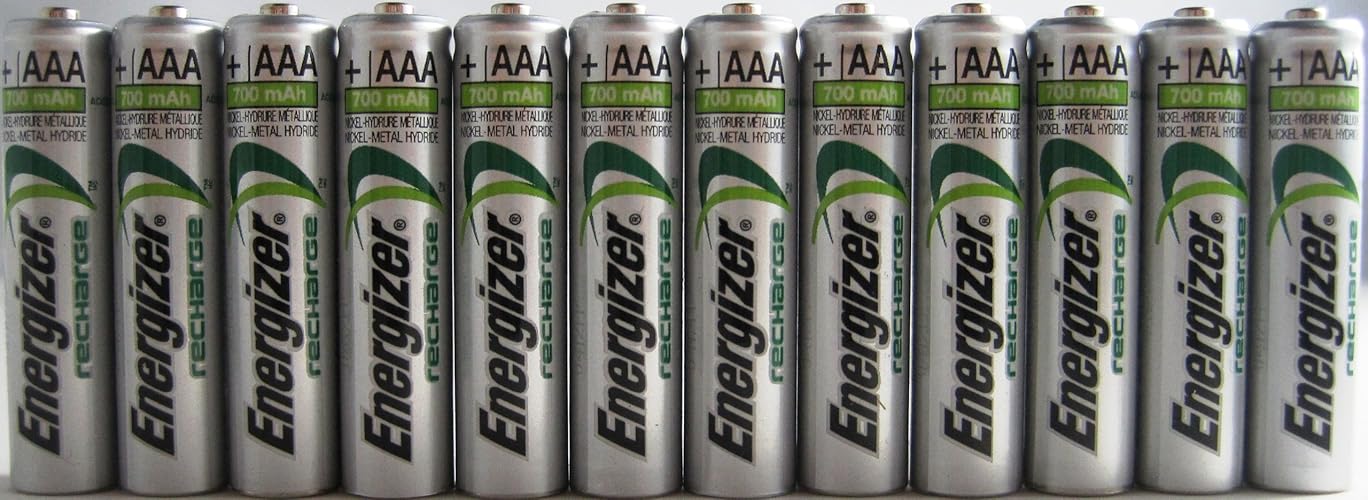12 x New Energizer AAA Rechargeable NiMH Battery 700 mAh 1.2V - 12 Count (Pack of 1)