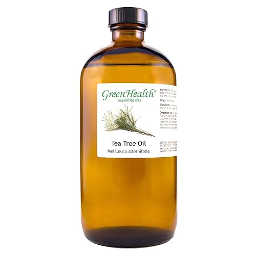Tea Tree Essential Oil - 16 fl oz (473 ml) Amber Glass Bottle - 100% Pure Essential Oil - GreenHealth - Tea Tree - 16 Fl Oz (Pack of 1)