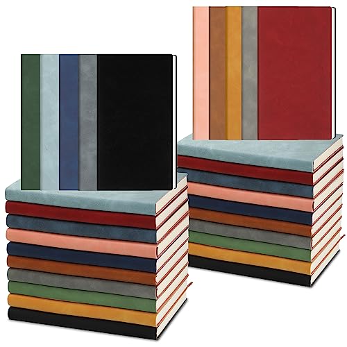 Kosiz 50 Pieces A6 Leather Journal Notebooks Bulk Small Vintage Lined Journal 100 Pages Pocket Notebook Journals Mini Notepad Travel Journals for Office Work School Writing Supplies (10 Colors)