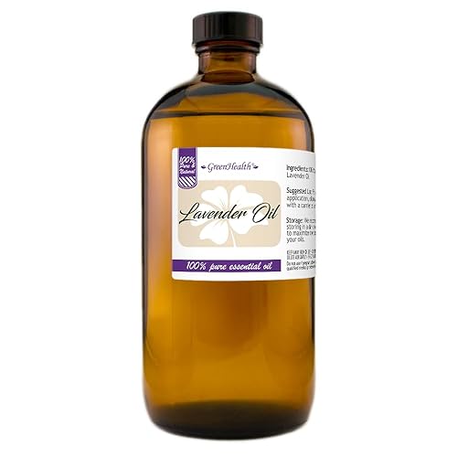 Lavender Essential Oil - 16 fl oz (473 ml) Amber Glass Bottle - 100% Pure Essential Oil – GreenHealth - Lavender - 16 Fl Oz (Pack of 1)