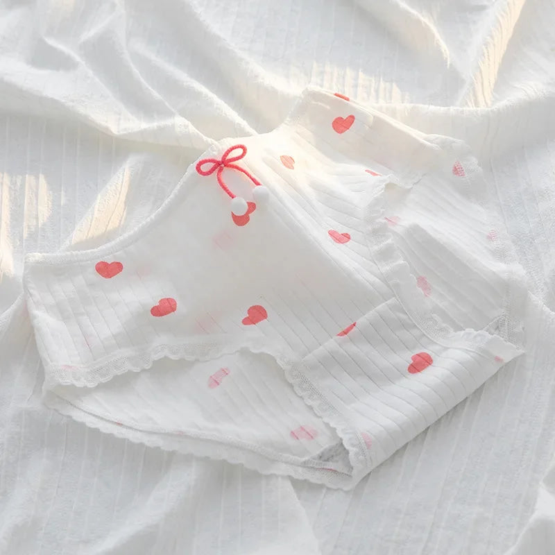 Heart & Bunny Panties | White Heart