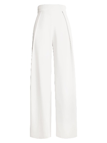 High-Waist Wide-Leg Trousers - 12 / Off White