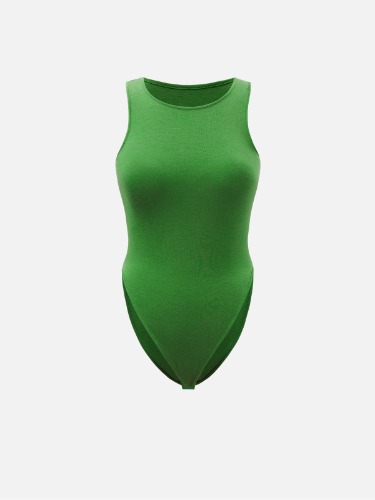 Eco-MiyaMoon® Crew Neck Sling Chest Pad Bodysuit - Kelly Green / S