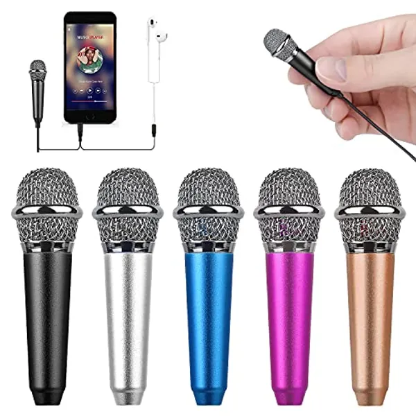 Uniwit Mini Portable Vocal/Instrument Microphone for Voice Video Recording Singing,Vlogging, Podcasting, Tiny Microphone for iPhone Android Phone Computer Latop Notebook Tablet iPad(Black)