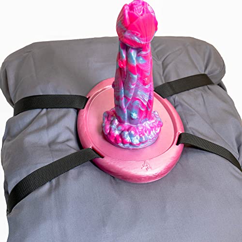 Twisted Fantasies Creamy Pink Mastr Mount Pillow and Towel Strap Platform Base for a Suction Cup Dildo, Handmade in The USA, Adult Toys, Sex Toys Stand - Dildo and Pillow not Included
