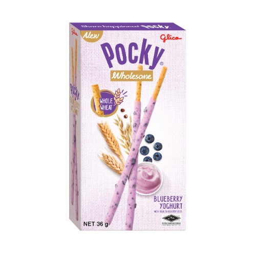 Glico Pocky Wholesome Yoghurt Biscuit Stick, Blueberry, 36 grams