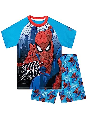 Marvel Spiderman Pyjamas for Boys | Spider-Man Boys Short Pyjamas | Sizes 2 to 12 Years | Official Spiderman Merchandise - 4-5 Years - Blue