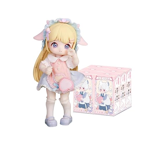 CALEMBOU BJD Dolls Blind Box, Kawaii 1/12 Mechanical Jointed Doll Home Decoration Collectable Action Figure Posable Dress Up Doll for Girls Boys (6 Boxes Full Set) - 6 Boxes Full Set