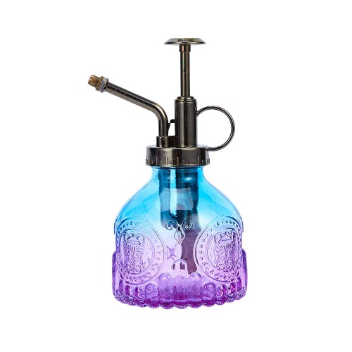 Ebristar Glass Plant Mister Spray Bottle, Vintage Plant Spritzer, Succulent Watering Bottle with Top Pump, Small Plant Sprayer Mister Watering Can for Indoor Outdoor House Plant - Blue Purple Gradient - Blue Purple Gradient