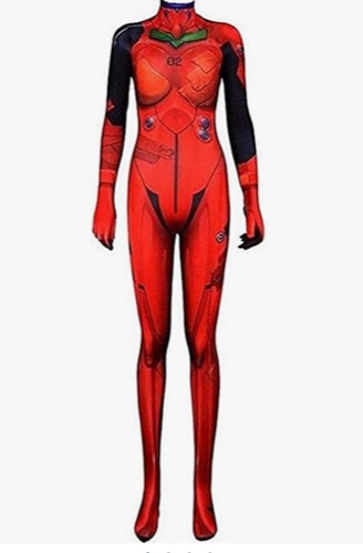Womens Asuka Langley Cosplay Red Bodysuit Costume - Womens-S(Height 155-160cm) Red