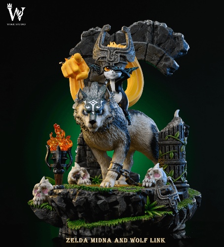 Wolf Link and Midna Statue