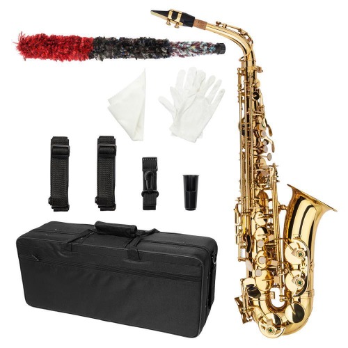 Ktaxon Brass Alto Saxophone Eb E Flat Sax Key Type Student School Band Sax Kit