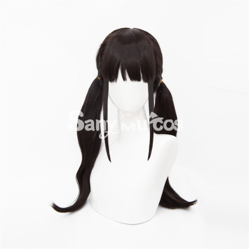 Anime Lycoris Recoil Takina Inoue Cosplay Wig Dark Brown Twintails Long Wig