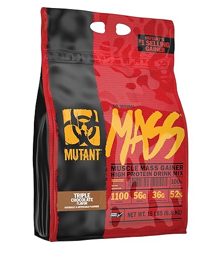 Mutant Mass Weight Gainer Protein Powder - Mass Builder for Bulking and Lean Mass Gainer, The Weight Gainer Men Need to Bulk up – 15 Pound – Triple Chocolate - Triple Chocolate - 15 Pound (Pack of 1)
