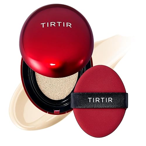 TIRTIR Mask Fit Red Cushion Foundation | Full coverage, Weighless, Skin fit, Satin Glow Finish, Korean cushion foundation (#13W Cream, 0.63 Fl Oz (Pack of 1)) - 0.63 Fl Oz (Pack of 1) - 13W Cream