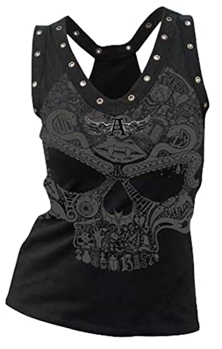 Fensajomon Skull Shirts for Women Tank Tops Sleeveless Workout Summer Printed Loose Running T-Shirt Vest - Large - 1
