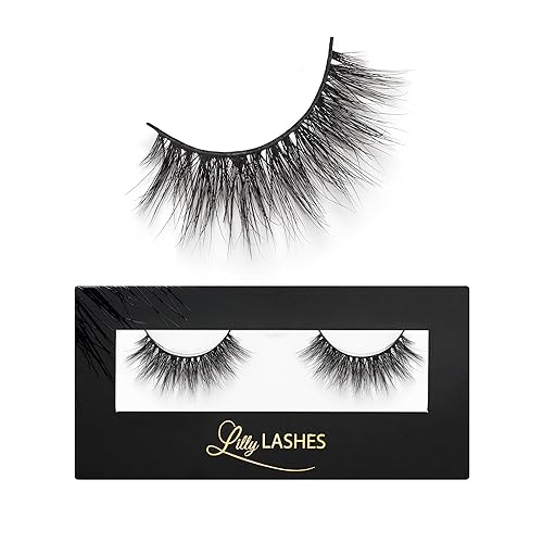 Lilly Lashes 3D Miami Faux Mink Strip Eyelashes, False Eyelashes Dramatic Look, Reusable False Lashes, Fake Lashes Pack, Lash Strips with Luxury Silk Like Fibers, No Lash Glue Included - Miami