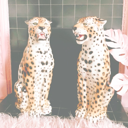 Ceramic Leopard Statue