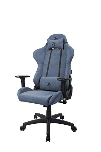 Arozzi Torretta Premium Soft Fabric Ergonomic Computer Gaming Chair Office Chair with Advanced Seat Mechanism 3D Armrests High Backrest Recliner Swivel Tilt Rocker 2 Soft Support Pillows - Blue - Blue