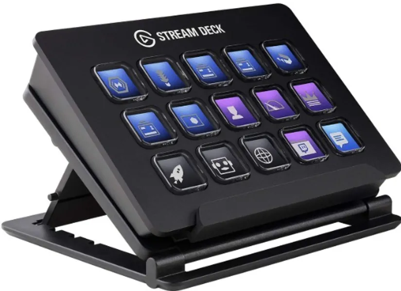 Elgato Stream Deck - Live Content Creation Controller with 15 Customizable LCD Keys, Adjustable Stand for Windows 10 and MacOS 10.13 or Later , Black