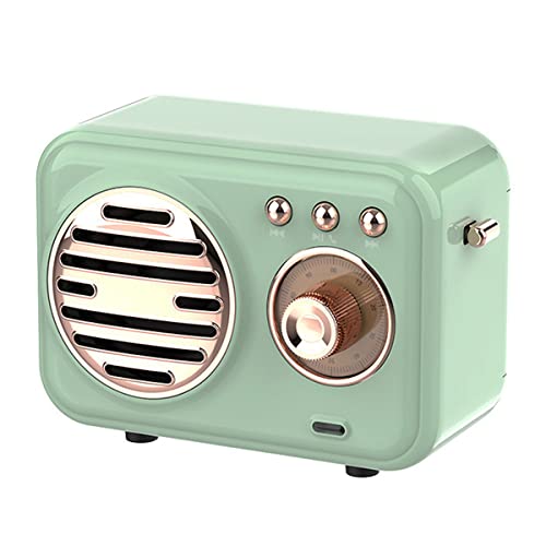 Retro Bluetooth Speaker, Vintage Decor, Small Wireless Bluetooth Speaker, Cute Old Fashion Style for Kitchen Desk Bedroom Office Party Outdoor Accessories (Green) - Green