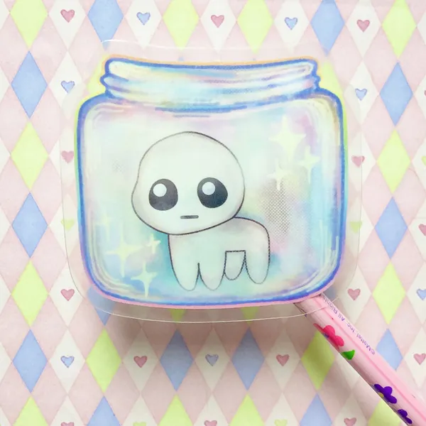TBH Creature in a Jar Transparent 3" Sticker