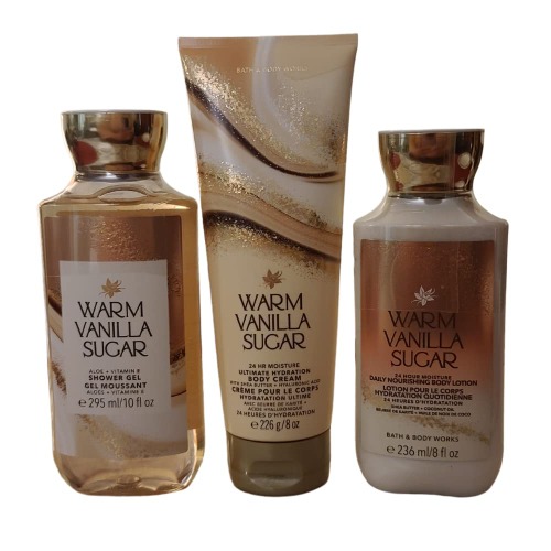[Bath & Body Works] Warm Vanilla Sugar Body Set - Shower Gel, Body Lotion & Body Cream