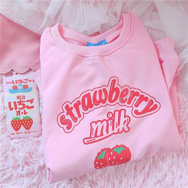Strawberry Milk Sweatshirt - M