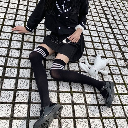 School Girl Stockings - Black