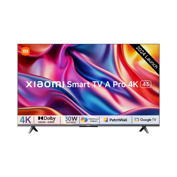 Xiaomi 108 cm (43 inches) A Pro 4K Dolby Vision Smart Google TV L43MA-AUIN (Black) - 43 inches