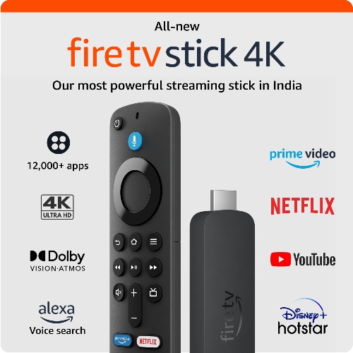 All-new Amazon Fire TV Stick 4K streaming device (newest model), ultra-cinematic 4K streaming, supports Wi-Fi 6, Dolby Vision/Atmos, HDR10+