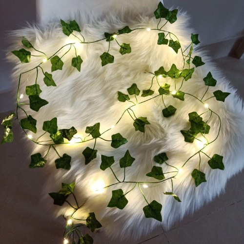 Vine String Lights, [1 Pack] Ivy Decor String Lights, Maple Leaf Garland Wreath Hanging lamp with 20 LED, Fairy Night Lights for Home, Room, Bedroom, Wall Decoration (6.5 FT, Battery Powered) - 6.5 ft(Pack of 1)