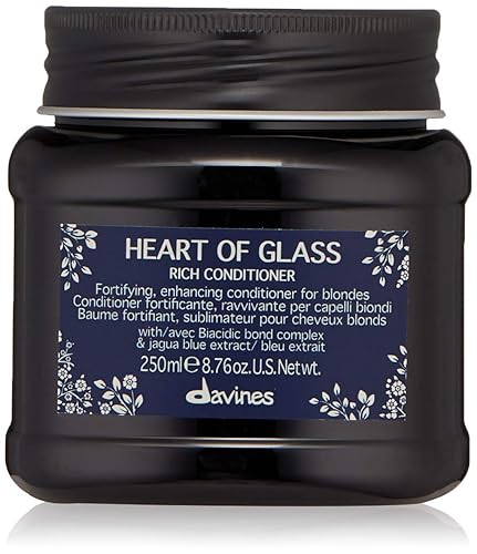 Davines Heart Of Glass Rich Conditioner For Blonde Care, Intense Nourishment And Fortifying Action For Natural And Cosmetically Treated Hair - 8.8 Ounce (Pack of 1) - Davines Heart of Glass Rich Conditioner for Blonde Care