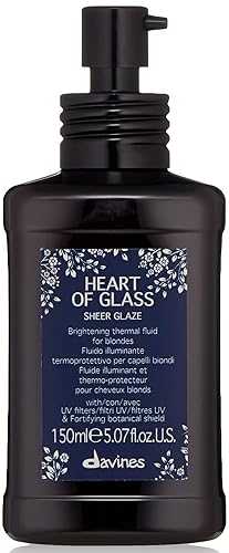 Davines Heart of Glass Sheer Glaze for Blonde Care, Leave On Thermal Styling Support, Add Shine And Heat Protect, 5.07 fl. oz.