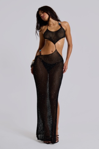 Echo Crochet Maxi Dress | XS / Black