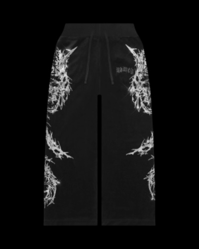 CURSE RHINESTONE VELOUR SWEATPANTS BLACK | XS