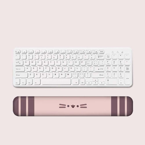 Cute Cat Wrist Support Mousepad - Pink / Long Keyboard Rest