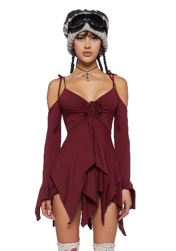 F is For Fairies® Handkerchief Dress - Burgundy