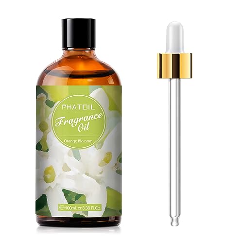 PHATOIL 3.38FL.OZ Orange Blossom Fragrance Oils for Aromatherapy, Essential Oils for Diffusers for Home, Perfect for Diffuser, DIY Candle and Soap Making, DIY Scented Products - 100ml - Orange Blossom