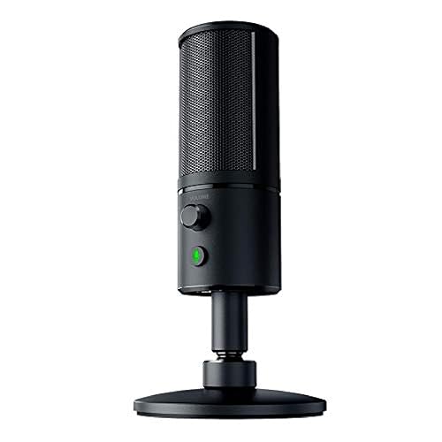 Razer Seiren X USB Streaming Microphone: Professional Grade - Built-in Shock Mount - Supercardiod Pick-Up Pattern - Anodized Aluminum - Classic Black - Microphone - Classic Black