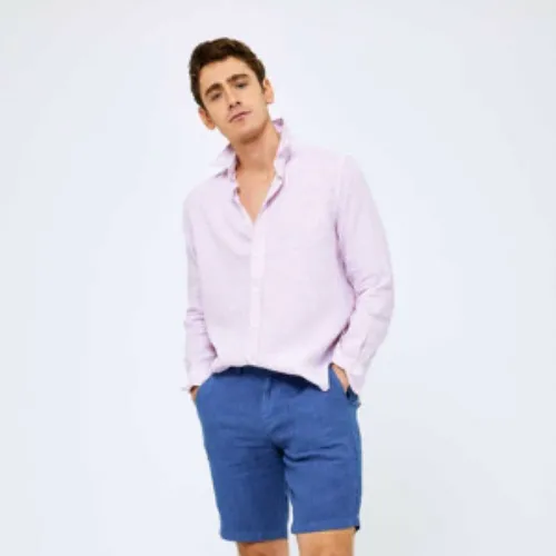 Mattingley Pink Stripe Linen Shirt