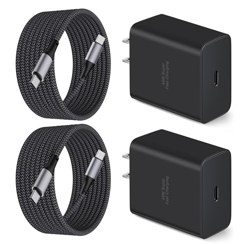 45W Super Fast Charger Type C, 2-Pack 45 Watt USB C Wall Charger Fast Charging Block for Samsung Galaxy S24/S24+/S24 Ultra/S23/S23+/S23 Ultra/S22/S21/Note 20, Tab S9/S8 with 2 x 10FT Long USB C Cable
