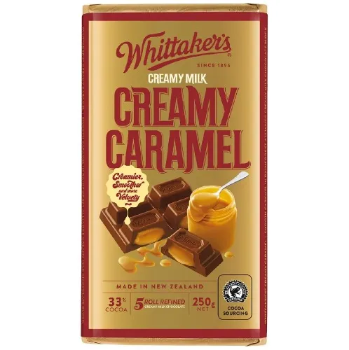 Whittaker's Creamy Caramel 33% Cocoa Milk Chocolate Block 250g