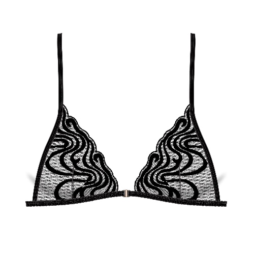 Echo Triangle Bralette Black Wholesale Pre-Order - S / Black