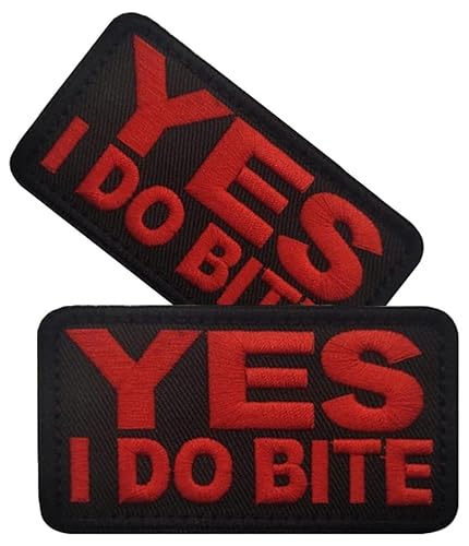 Vmcoatdu 2 Pieces Yes I Do Bite Embroidered Patch Badge Emblem with Hook and Loop Applique Patches